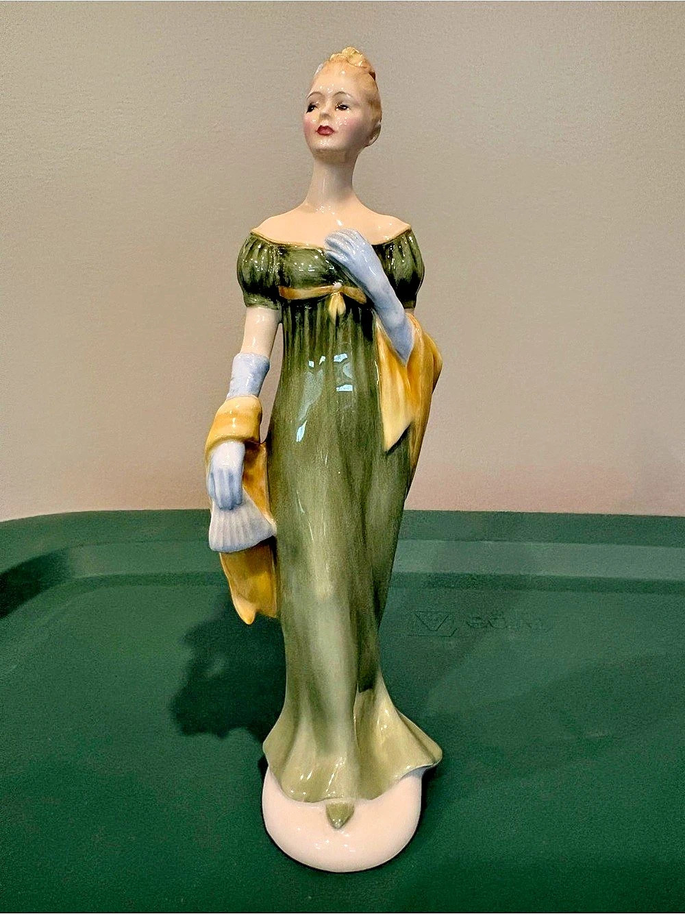 Royal Doulton HN 2311 COPR 1965 - Lorna Figurine in Green & Yellow